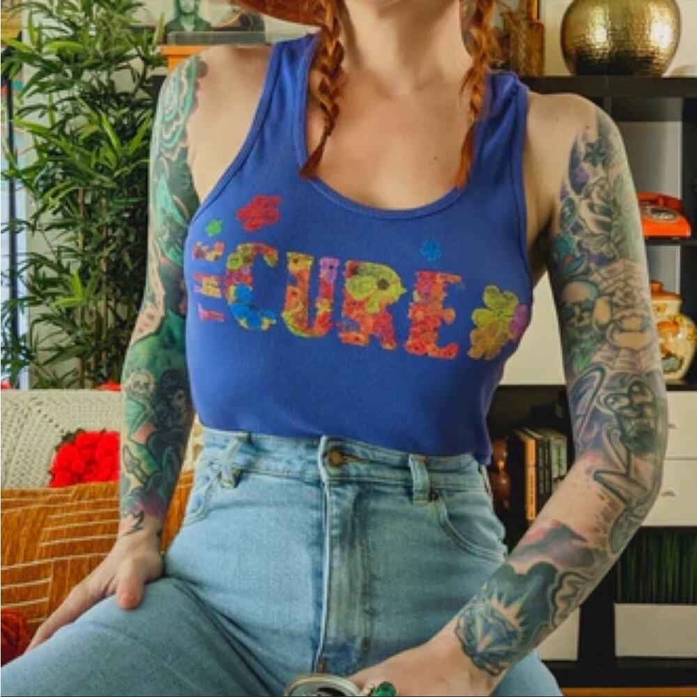 NWT Daydreamer‎ Flower of Love The Cure Ribbed Tank